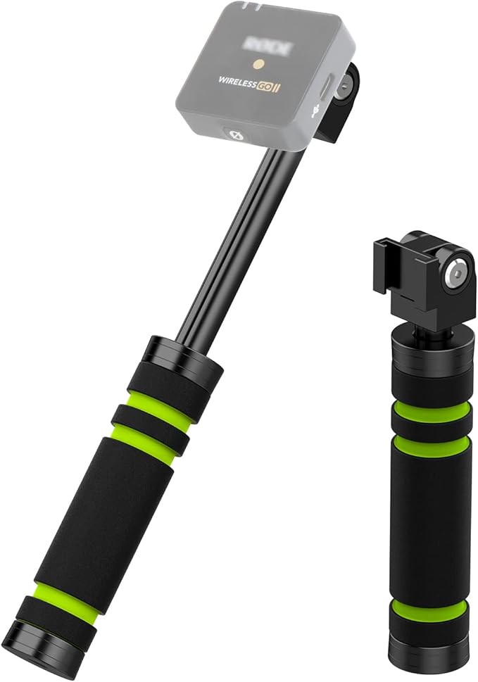 YOUSHARES Metal Handle for RODE Wireless Go 2 & Microphones, Stretchable Interview Mic Handle for Rode Go 2 Accessories