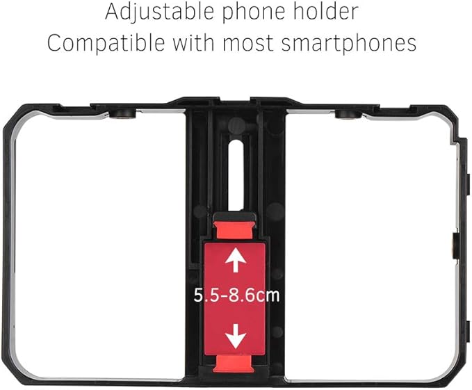 Andoer Smartphone Video Rig with 2pcs LED Video Light, Phone Filmmaking Case, Phone Video Stabilizer Grip Tripod Mount for Videomaker