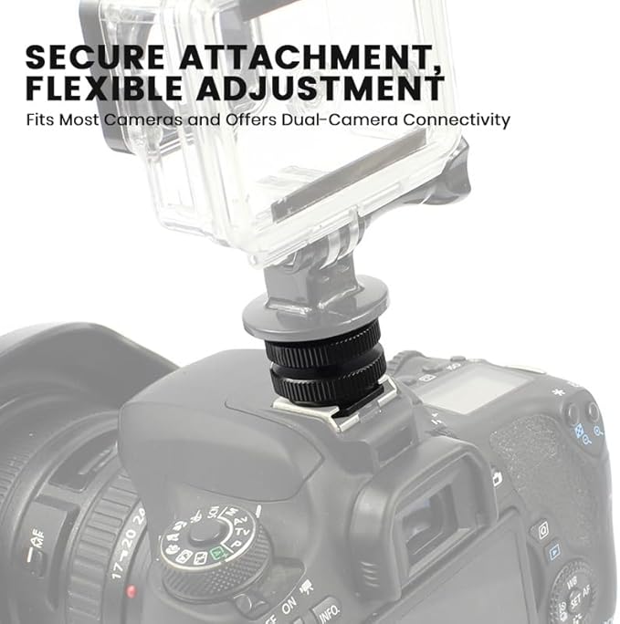 Hot Shoe Adapter 1/4 Inch Camera Hot Shoe Mount Adapter Tripod Screw for DSLR Camera Rig Cold Hotshoe Screw Accessory Attachment for Camera Flash Shoe to 1/4"-20 Male Post Adapter with Locking Disk