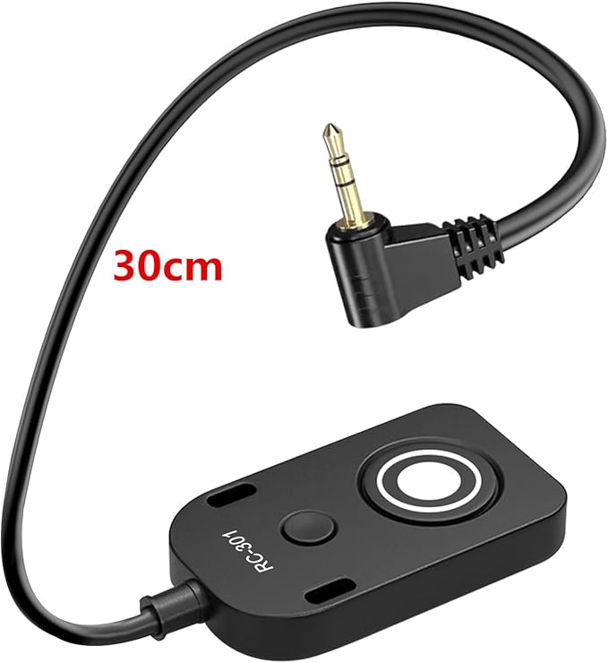 RC301-2.5mm 11.8in RS-60E3 Remote Switch Shutter Release Cord for Canon EOS Rebel T6 T7 T5 EOS R50V R6 Mark III II R6 R7 R8 R10 R100 RP T8i T7i T6s T6i T5i T4i SL3 SL2 90D 80D 70D 77D M5 M6