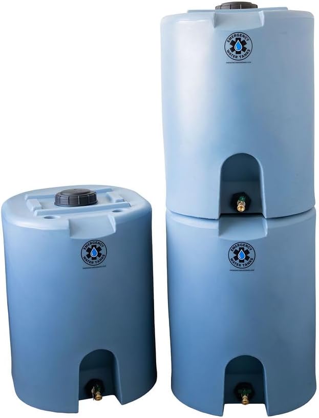 55 Gallon Stackable Emergency Water Storage Tank for Long-Term Drinking Water Heavy-Duty Water Barrel