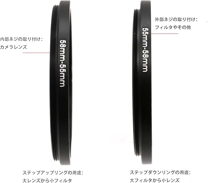 77-52/55/58/62/67/72/74/77/82/86/95/105mm Step Up & Step Down Rings Adapter for Camera Lens and Filters 77-77 Filter Adapter Ring 77mm Lens to 77mm Filters (77-77mm)