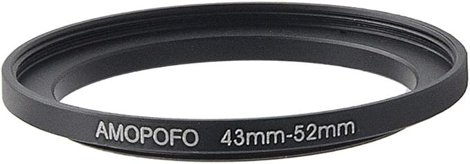 43 to 52mm Metal Step Up Ring Adapter for Canon,for Nikon,for Sony,for Fuji, Camera Lenses & UV,ND,CPL Camera Filters, Made from CNC Machined Space Aluminum with Matte Black Electroplated Finish…