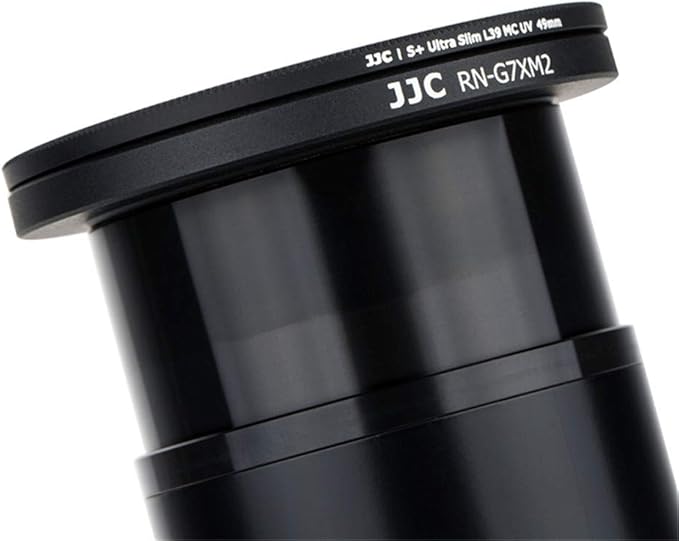 JJC Dedicated Metal 49mm Thread Filter Adapter Lens Adapter for Canon PowerShot G7X III II G5X Installing UV CPL ND Filter, Includes 49mm Snap-On Lens Cap & Cap Keeper String