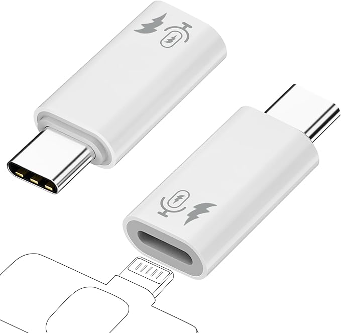 AreMe 2 Pack USB C to Lavalier Microphone Adapter (Not for Headphone/Data), Type C Male Converter for Wireless Lavalier Microphone, iPhone 17/16/15 Series, iPad Pro/Air