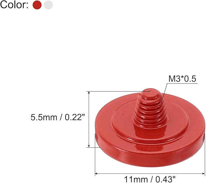 PATIKIL Camera Shutter Button, 2 Pack Soft Shutter Release Button Pure Copper Camera Button Concave Suitable for Nikon for Fujifilm for Leica DSLR/SLR Camera, Red Silver