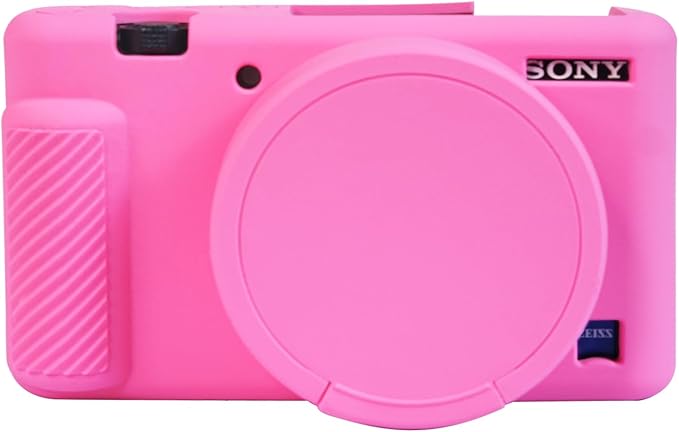 Camera Case for Sony ZV-1, ZV1 Case Silicone Cover Camera Sleeve Body Skin Protective Case with Removable Lens Cap for Sony ZV1 Digital Camera, Rose