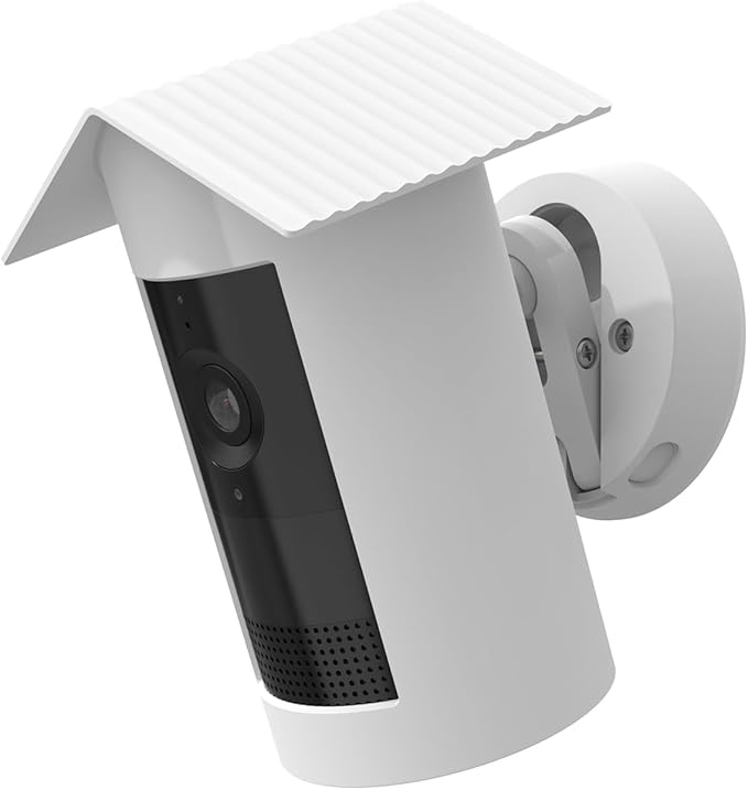 Holicfun Silicone Protective Birdhouse Cover for R-ing Outdoor Cam Plus Battery, Weather-Resistant Camera Skin, White