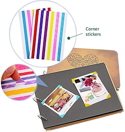 Fujifilm Instax Mini Instant Film (2 Pack, 40 Sheets) 5 Plastic Desk Frames + 60 Sticker Frames + 2 Packs Corner Stickers