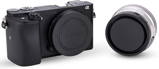 2 Pack E Mount Body Cap & Rear Lens Cover for Sony A6700 A6600 A6500 A6400 A6300 A6100 A6000 ZV-E10 ZV-E1 A7C II A7CII A7CR A7 A7II A7III A7IV A7V A7R A7RII A7RIII A7RIV A7RV A7S II III A9 II A1II