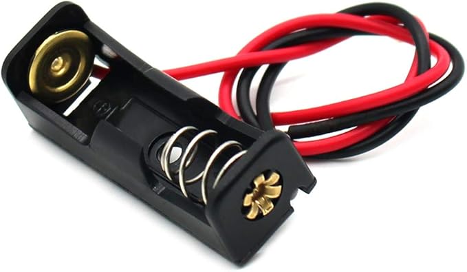8 Pack A23 Battery Holder Box with Wire Leads 12V 23A Battery Holder Spring Clip Case Black Plastic Housing.