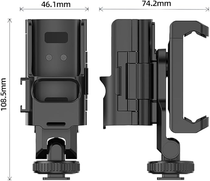 FEICHAO Cell Phone Holder Clip with Cold Shoe Mount Expansion Adapter Compatible with Osmo Pocket 3