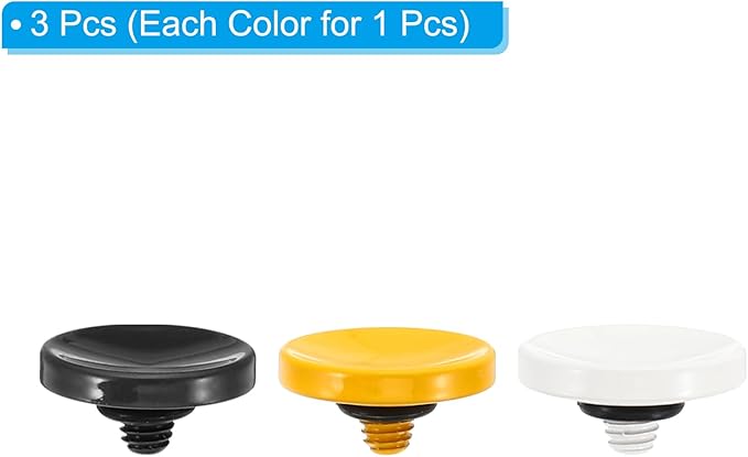 PATIKIL Camera Shutter Button, 3 Pack Soft Shutter Release Button Pure Copper Camera Button Concave Suitable for Nikon for Fujifilm for Leica DSLR/SLR Camera,Black White Yellow
