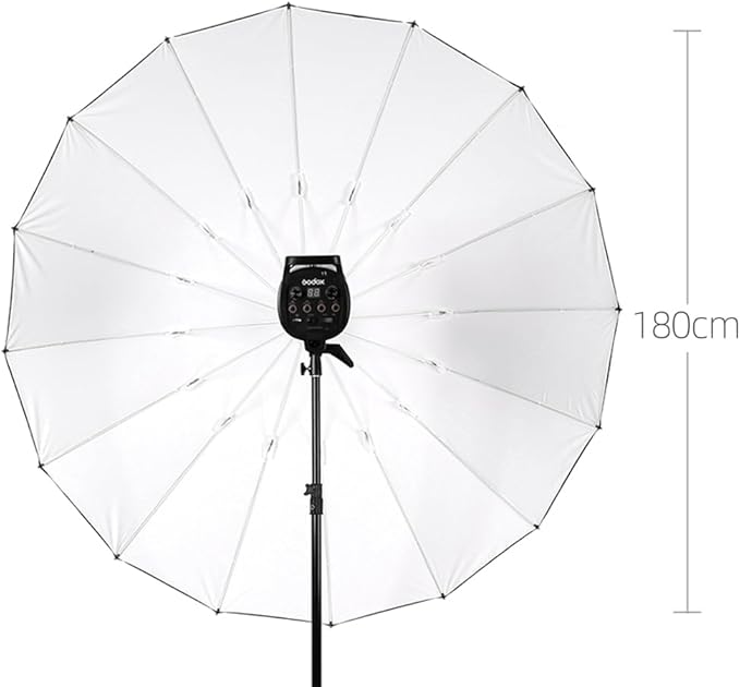 Godox 70 inch 180cm Black White Reflective Umbrella Studio Photography Umbrella, White Inner with Large Diffuser Cover, Bag