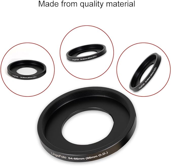 Lens Matte Box Adapter 54-86mm Step up Ring for 54mm Camera Lens to 95mm OD Matte Box Lens Mount (54-86/95mm)