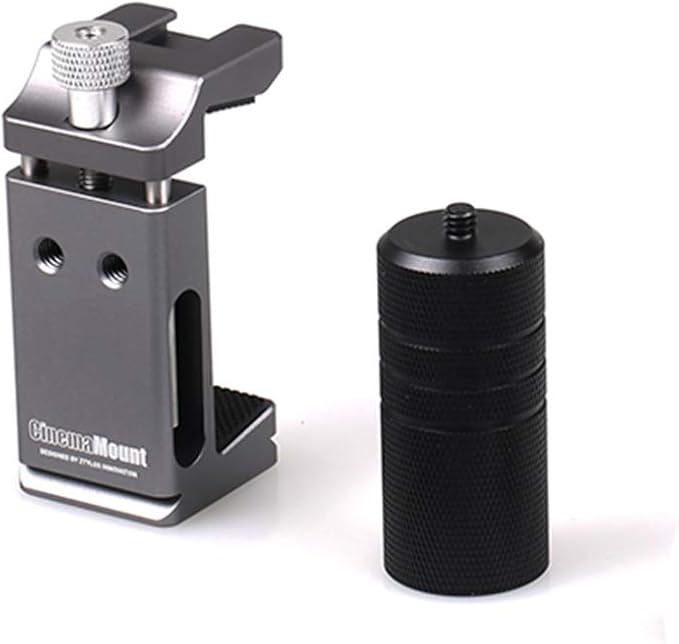 Cinema Mount Mini Smartphone Rig & Aluminum Alloy Grip Handle, Cell Phone Tripod Adapter, Standard Cold Shoe Mount, Tripod Mount, Fit Arca Swiss Compatible with iPhone 11 12 Pro Max