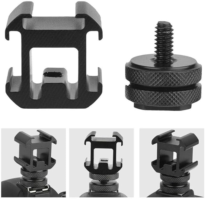 1Pcs Triple Hot Shoe Base Mount Adapter Extend Holder for Microphone Monitor LED Video Light