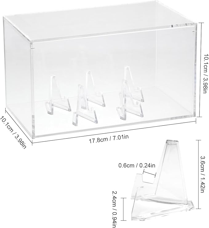 5 Ring Championship Ring Display Case, Clear Tournament Ring Holder Box, Acrylic Display Easel and Stand Holder for Multiple Rings Baseball Softball Football Cheer Leading Ring, Removable Door
