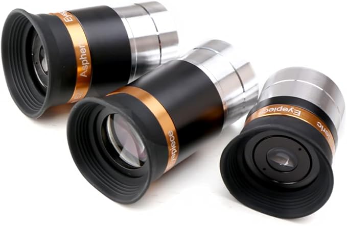Starboosa Wide Angle Aspheric Eyepiece Set - 1.25 inch - Upgraded with Soft Eyecup [4mm, 10mm, 23mm]