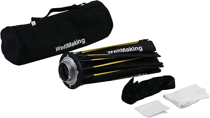 WELLMAKING 33.4inch/85cm Parabolic 16K Softbox Quick Set up and Folding, with Diffusers/Honeycomb Grid/Bag,Compatible with Bowens Mount Light for Portrait or Product Photography Studio Flash Monolight