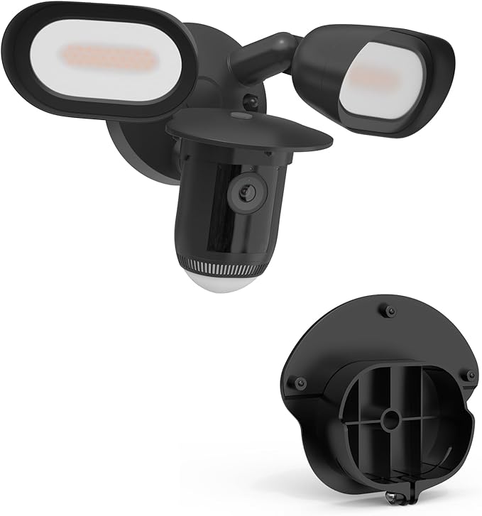 Sun Rain Shade Camera Cover Compatible with R-ing Floodlight Cam Wired Pro, for R-ing Floodlight Outdoor Weather-Resistant Rain Shield Accesorios (Black)