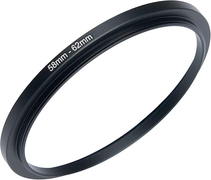 58mm to 62mm Camera Filter Step-Up Ring Adapter - Metal for All Brands UV ND CPL Filters