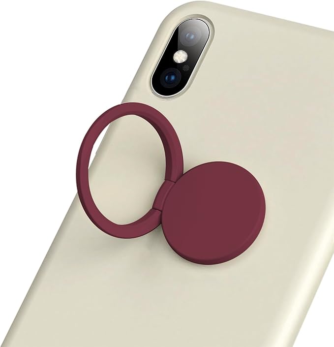 TENOC Phone Grip Sticky 360° Rotation Universal Stand Finger Ring Holder Slim Kickstand for Cell Phone Case, Red