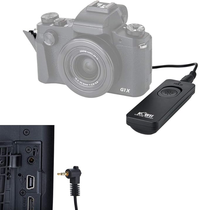 Kiwifotos RS-60E3 Remote Switch Shutter Release Cord for Canon EOS Rebel T6 T7 T5 EOS R50V R6 Mark III II R6 R7 R8 R10 R100 RP T8i T7i T6s T6i T5i T4i SL3 SL2 90D 80D 70D 77D M5 M6 Mark II SX70 & More
