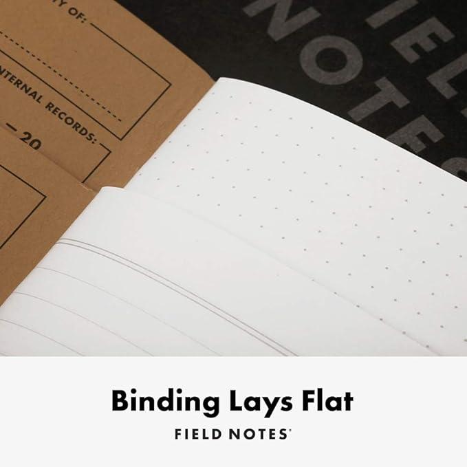 Field Notes 2-Pack Pitch Black Notebooks (4.75" X 7.5"), Ruled, 64 Pages | Thin Pocket Sized EDC Notebook With 90 GSM Paper & Paperback Cover | Work Notebooks For Note Taking | Made in the USA