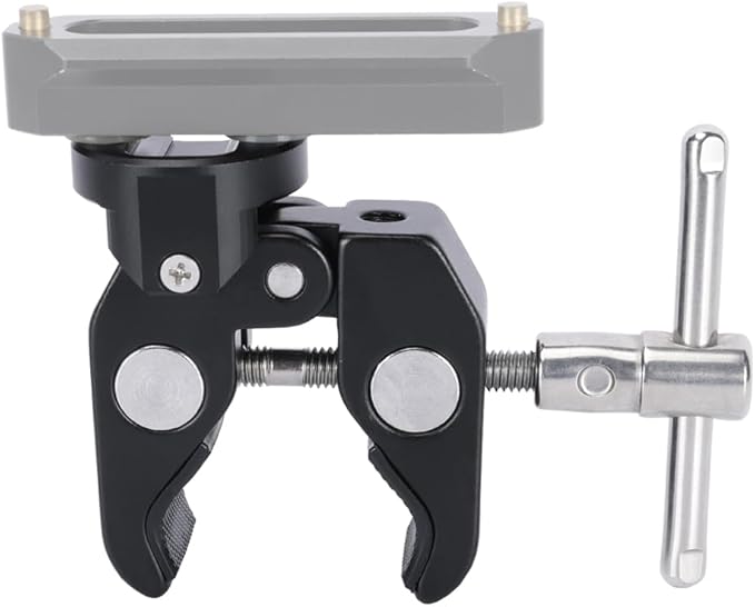 NICEYRIG Super Clamp Crab to Cold Shoe Mount, 1/4’’ Thread, Max. 50mm Jaw Grip Applicable for Power Bank Clamp, Tripod Mount Phone Holder, Vmount Battery Plate - 608