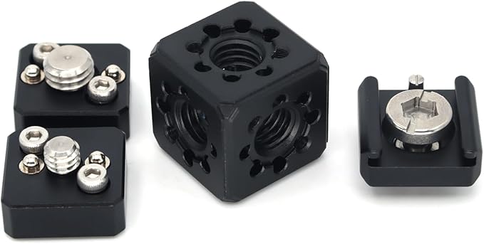 SZJELEN Camera Mount Extension Bracket with Cold Shoe Mounts for Camera Cage Tripod Magic Arm Microphone LED Video Light,Shoe Mount Holder with 1/4'' 3/8'' Arri Thread and Arri-locating Hole