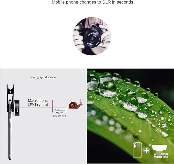 4K UHD 10X Macro Lens for iPhone & Android, Universal Clip-On Phone Camera Lens — No Distortion, No Vignetting, 3–12cm Focus Distance, Ideal for Flowers, Jewelry & Close-Up Photography