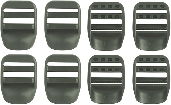 1 Inch Ladder Lock Buckles, Set of 8, Tactical Belts and Webbing Straps Replacement