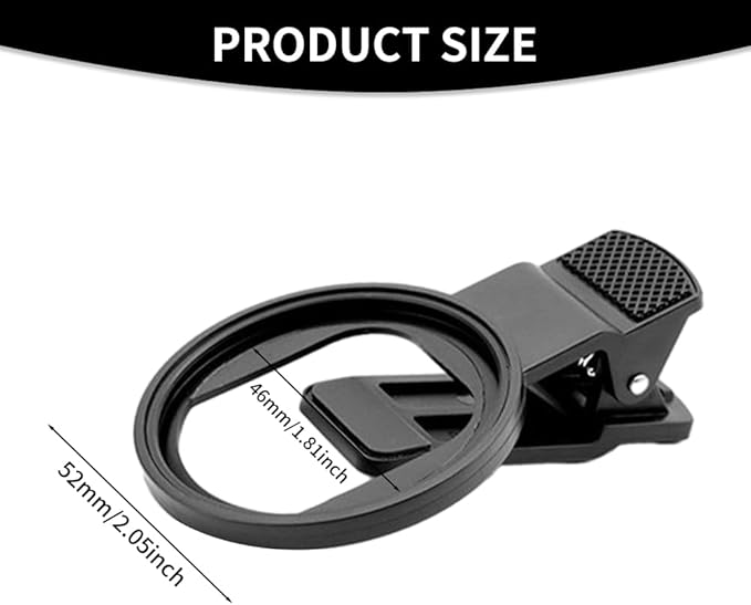 EMVANV 52mm 3 in 1 Phone Lens Filter Kit, CPL + Macro + Star Lenses, Universal Clip-on Cellphone Lens, Black, Optical Glass
