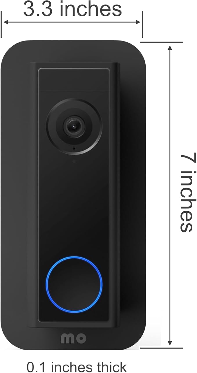 Non-Adhesive Wall Plate Mount Compatible with Eufy Doorbells Mount Back-Plate Covers Holes Dents Scratches Secure Snug Installation Made in UK