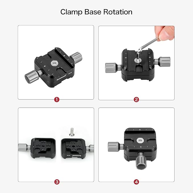 koolehaoda QR-50B Quick Release Plate Clamp Double Clamp Adapter Compatible for Arca Swiss Plate RRS Rail Plate Nodal Slide Subtend