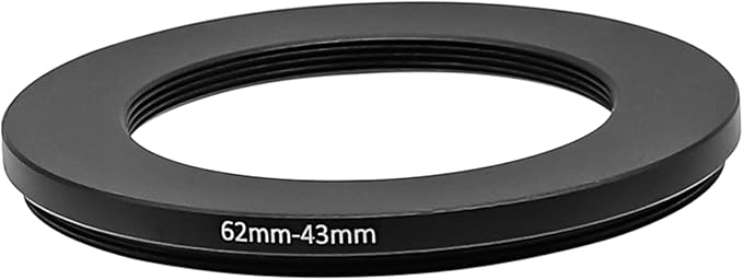 62-37/40.5/43/46/49/52/55/58/60/62/67/72/77/82/86/95/105mm Step Up & Step Down Rings Adapter for Camera Lens and Filters 62-43 Filter Adapter Ring 62mm Lens to 43mm Filters (62-43mm)