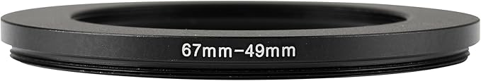 67-49mm Metal Step-Up/Down Ring Adapter Compatible with Mirrorless Cameras DSLR Lens, UV CPL ND Filter Thread Converter, Black