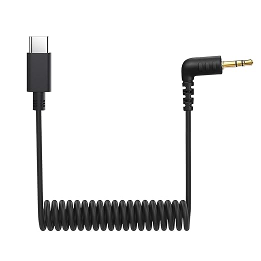 USB C to 3.5mm Microphone Cable for Rode Wireless Pro/Wireless Go 2 and Hollyland Lark M2 150 Max, Coiled Audio Patch Cable Mic Cord Compatible with Samsung Galaxy and Google Pixel Android Phones