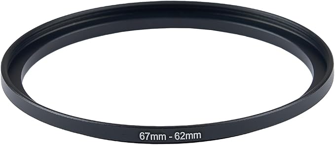 67mm to 62mm Step Down Ring Filter Adapter Metal Ring Step Down Rings Adapter Filter Compatible with All 52mm UV,CPL,ND,Lens Hood,Threaded Lens ect (67mm to 62mm)