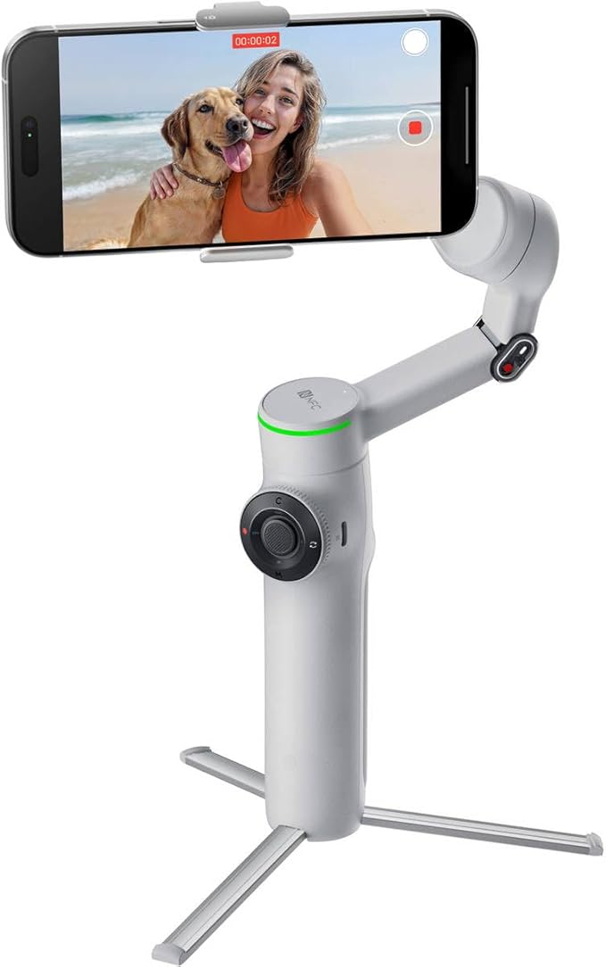 Insta360 Flow 2 Pro Grey- AI-Powered Smartphone Stabilizer, Auto Tracking Phone Gimbal, 200+ App Tracking with Apple DockKit, 3-Axis Stabilization, Built-in Tripod/Selfie Stick, Portable & Foldable