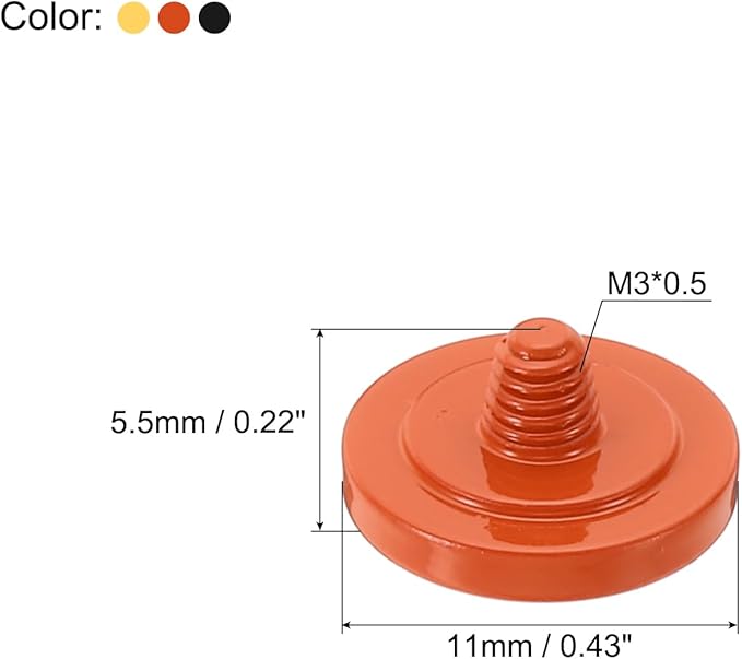 PATIKIL Camera Shutter Button, 3 Pack Soft Shutter Release Button Pure Copper Camera Button Concave Suitable for Nikon for Fujifilm for Leica DSLR/SLR Camera, Black Orange Golden