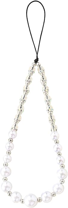 Beaded Phone Charm Lanyard Strap Girly Style Fixed Beads Pearl Lanyards