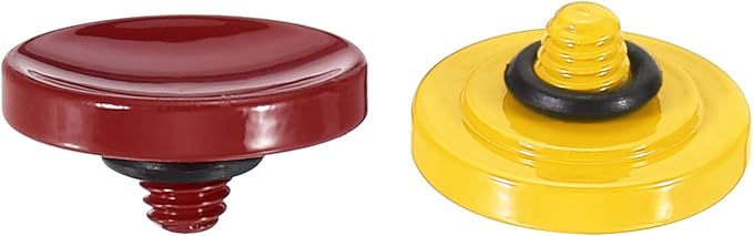 PATIKIL Camera Shutter Button, 2 Pack Soft Shutter Release Button Pure Copper Camera Button Concave, for Nikon for Fujifilm for Leica Dark Red/Yellow