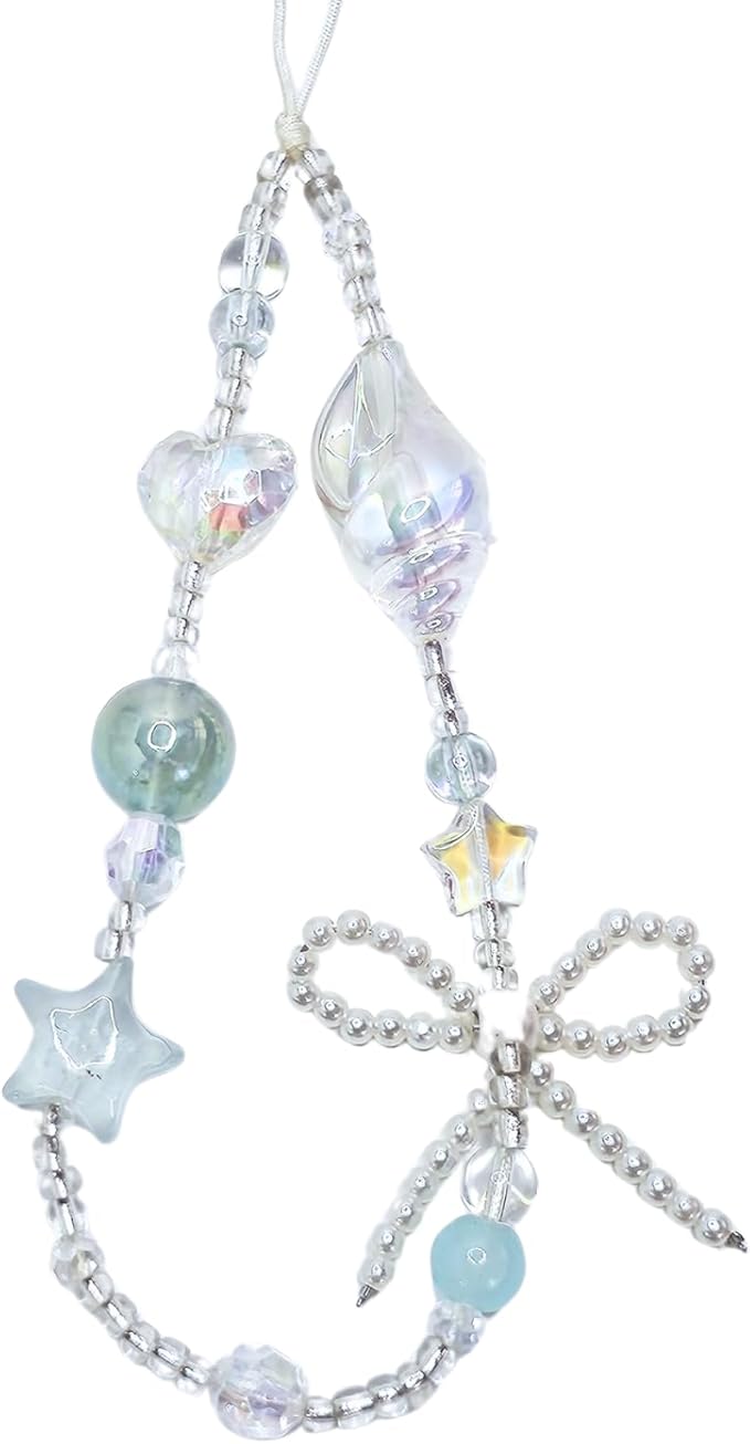 Beaded Camera Wrist Strap Cute Digital Camera Charm Lanyard Phone Charms Strap Beaded Camera Chain for Phone Bag Keychain
