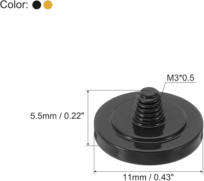 PATIKIL Camera Shutter Button, 2 Pack Soft Shutter Release Button Pure Copper Camera Button Concave Suitable for Nikon for Fujifilm for Leica DSLR/SLR Camera, Black Golden