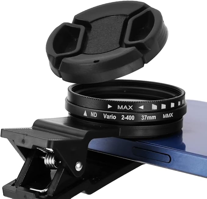 37mm Phone Camera Lens, Universal Polarizer Filter Clip-on ND 2-400 Cell Phone Lens Adjustable Neutral Density Filter Compatible with Most Mobilephone Models
