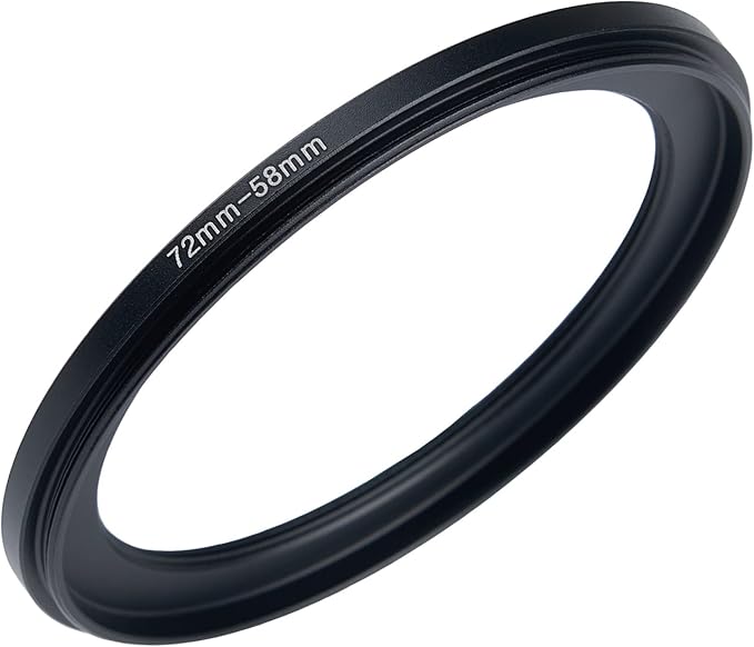 72mm to 58mm Step-Down Rings Filter Adapter for All Brands UV ND CPL Metal Step-Down Rings Adapter Filter