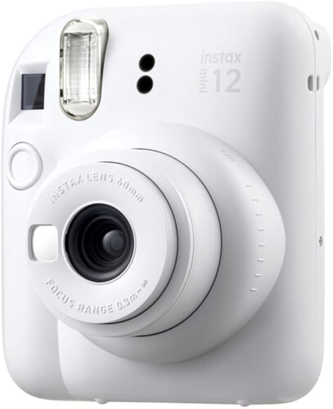 FUJIFILM INSTAX Mini 12 Instant Film Camera | Clay White Bundled with INSTAX Mini Instant Film |40 Exposures + Instax Accessory Bundle + AA Batteries + Cleaning Cloth (10 Items)