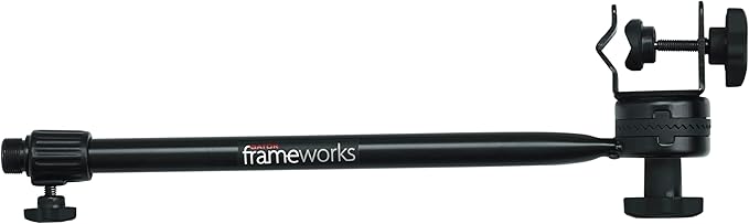 Gator Frameworks Adjustable Clamp-On Angled Mini Interlocking Design 16 Inch Boom Arm (GFW-MIC-CLMPBM16)